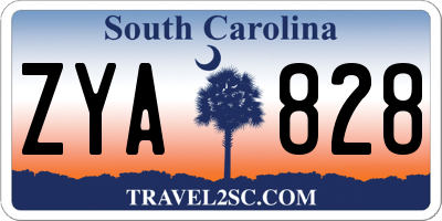 SC license plate ZYA828