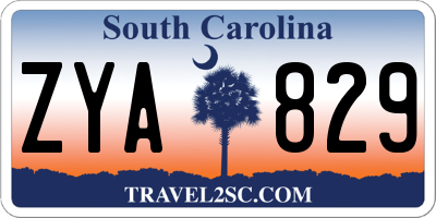 SC license plate ZYA829