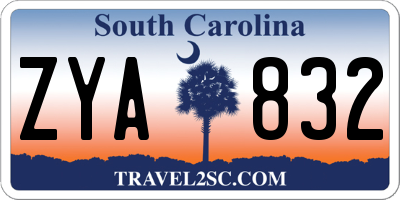 SC license plate ZYA832