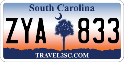SC license plate ZYA833