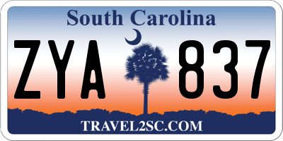 SC license plate ZYA837