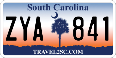 SC license plate ZYA841