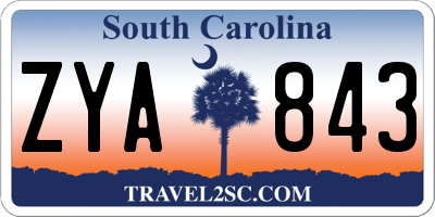 SC license plate ZYA843
