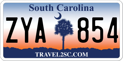SC license plate ZYA854