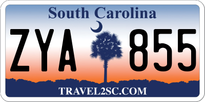 SC license plate ZYA855