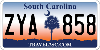 SC license plate ZYA858