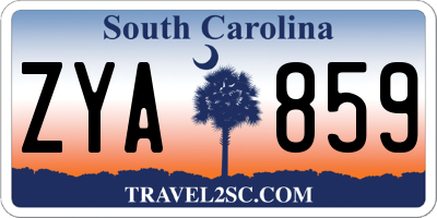 SC license plate ZYA859