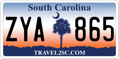SC license plate ZYA865