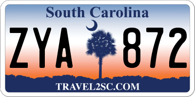 SC license plate ZYA872