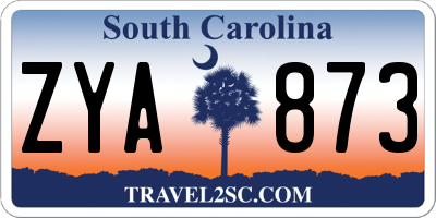 SC license plate ZYA873