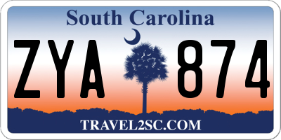 SC license plate ZYA874