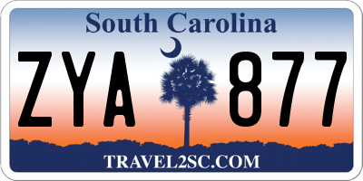 SC license plate ZYA877