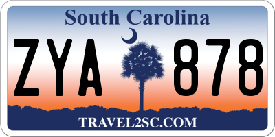 SC license plate ZYA878