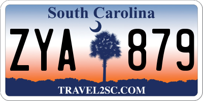 SC license plate ZYA879