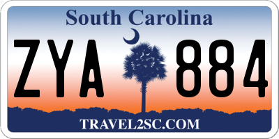 SC license plate ZYA884