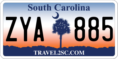 SC license plate ZYA885