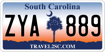 SC license plate ZYA889