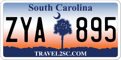 SC license plate ZYA895