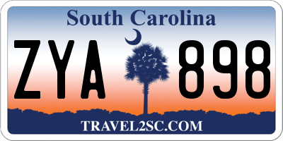 SC license plate ZYA898