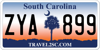 SC license plate ZYA899