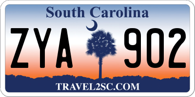 SC license plate ZYA902