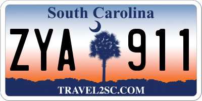 SC license plate ZYA911