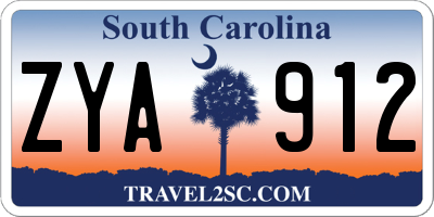 SC license plate ZYA912
