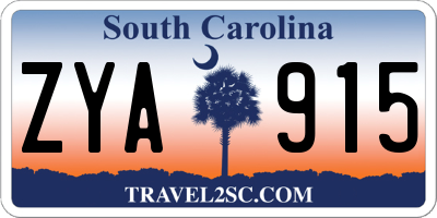 SC license plate ZYA915