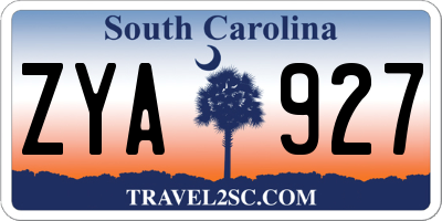 SC license plate ZYA927