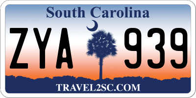 SC license plate ZYA939