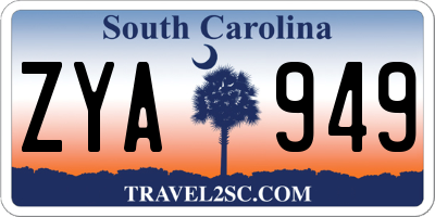 SC license plate ZYA949