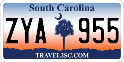 SC license plate ZYA955