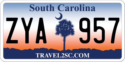 SC license plate ZYA957