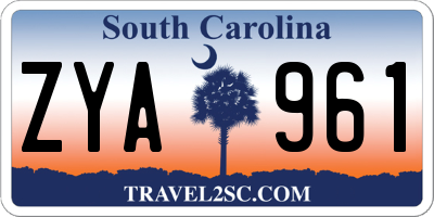 SC license plate ZYA961