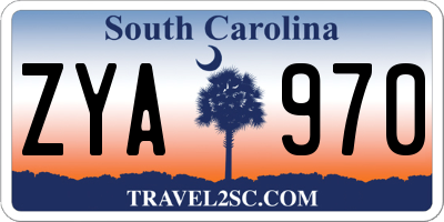 SC license plate ZYA970
