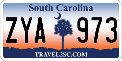 SC license plate ZYA973
