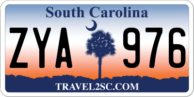 SC license plate ZYA976