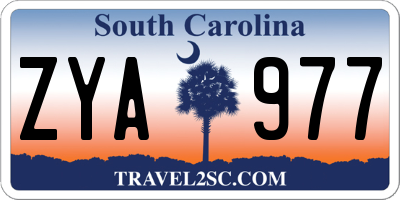 SC license plate ZYA977