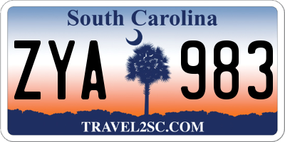 SC license plate ZYA983
