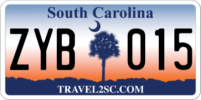 SC license plate ZYB015