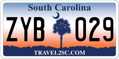 SC license plate ZYB029