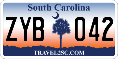 SC license plate ZYB042