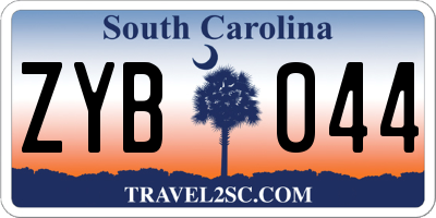 SC license plate ZYB044