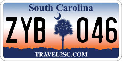 SC license plate ZYB046