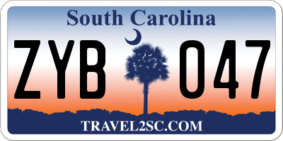 SC license plate ZYB047