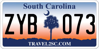SC license plate ZYB073