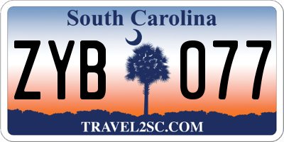 SC license plate ZYB077
