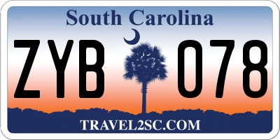 SC license plate ZYB078