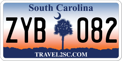 SC license plate ZYB082