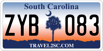 SC license plate ZYB083
